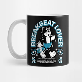 BREAKBEAT  - Lover Cat Retro Mascot (white/blue) Mug